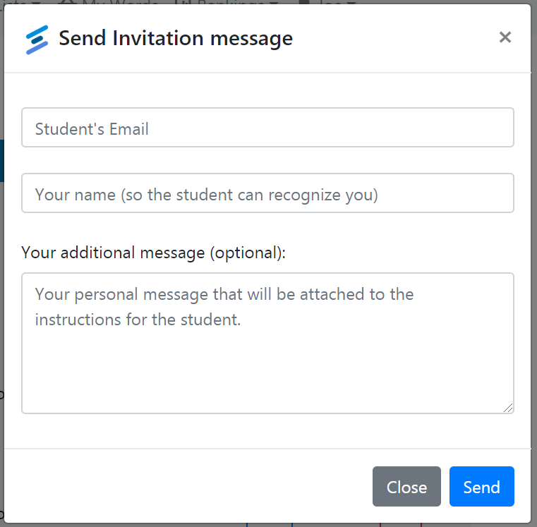 Student invitation message