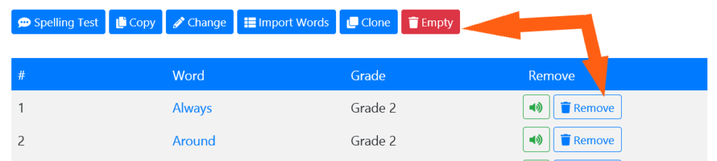 Remove Words from Spelling List