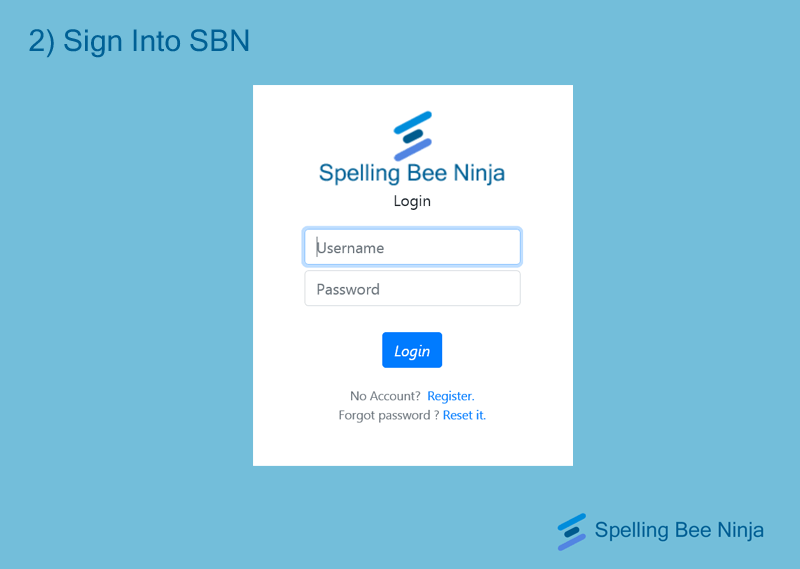 sign into spelling bee ninja
