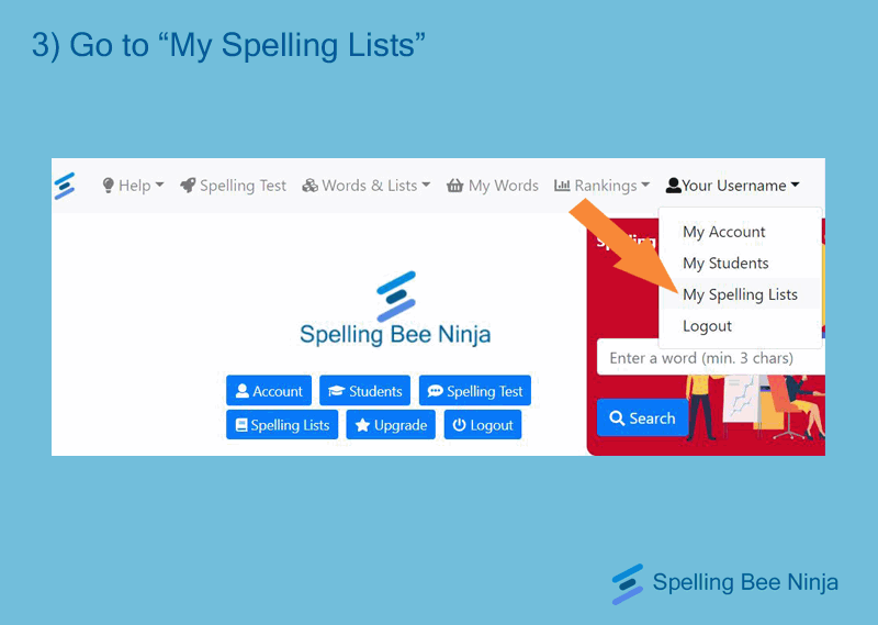 spelling words section