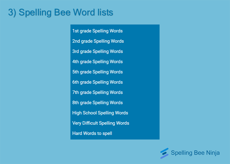 Spelling bee word lists