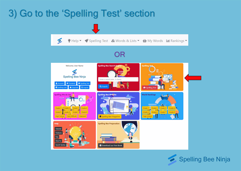 take a spelling quiz